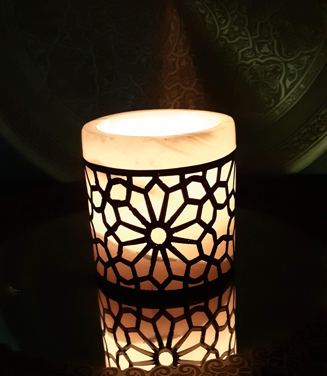 White Alabaster Candle Holder Egyptian Tealight and Soft Etsy