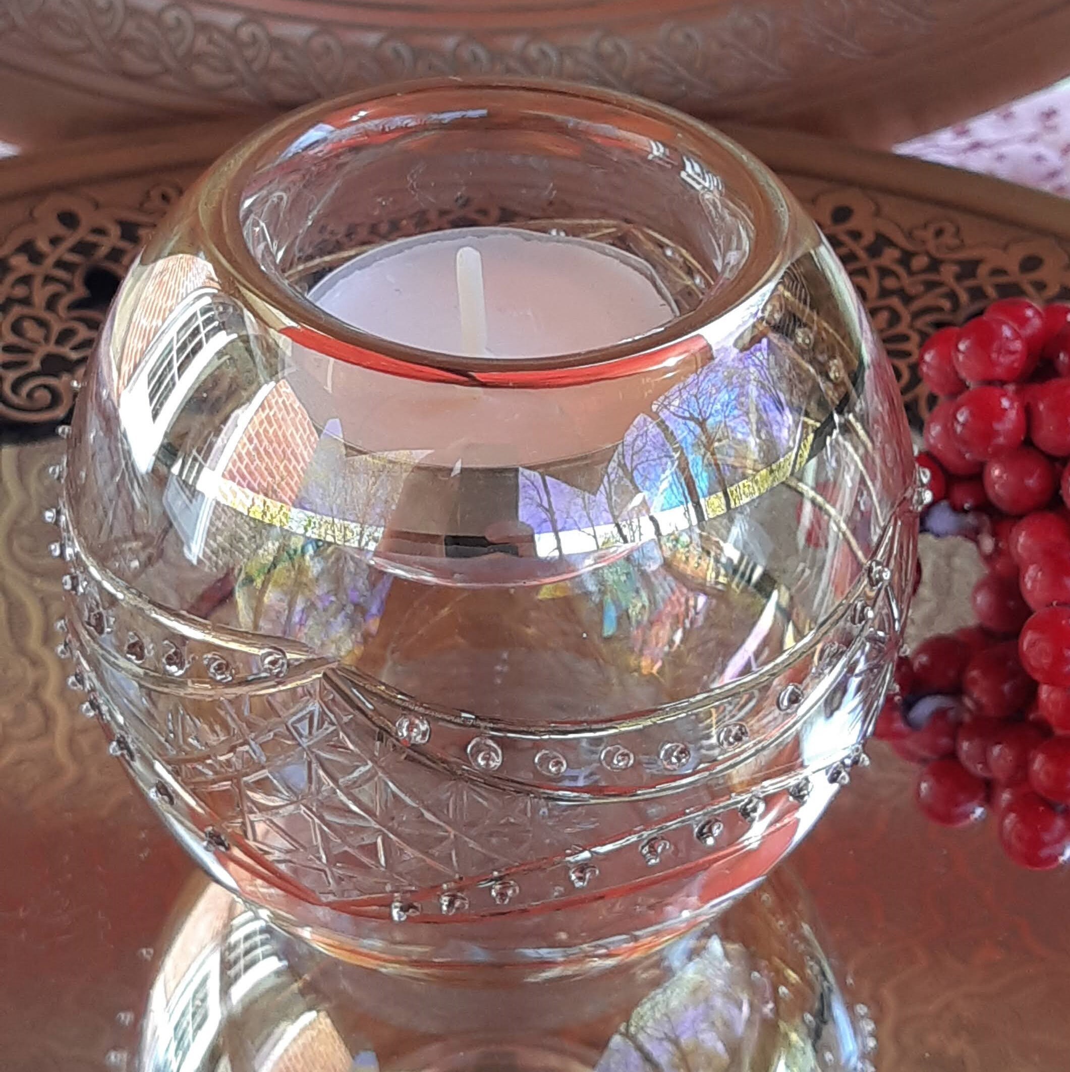 Egyptian Hand Blown Glass Candle Holder Decorative by 14k Gold Etsy Canada