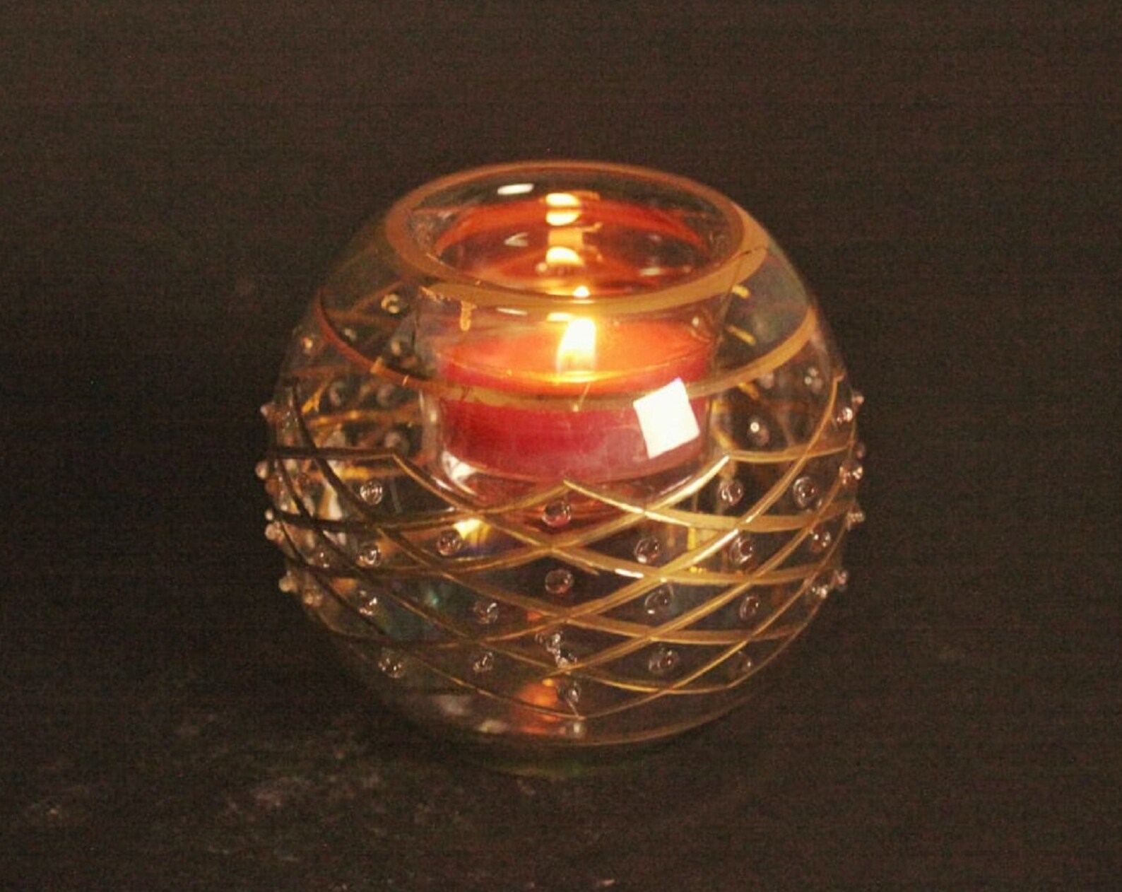 Egyptian Hand Blown Glass Candle Holder Decorative by 14k Gold Etsy Canada
