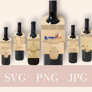 Laser file bottle pendant birthday set bundle gift bottle money gift SVG