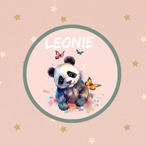 Iron-on image school cone panda panda bear personalized