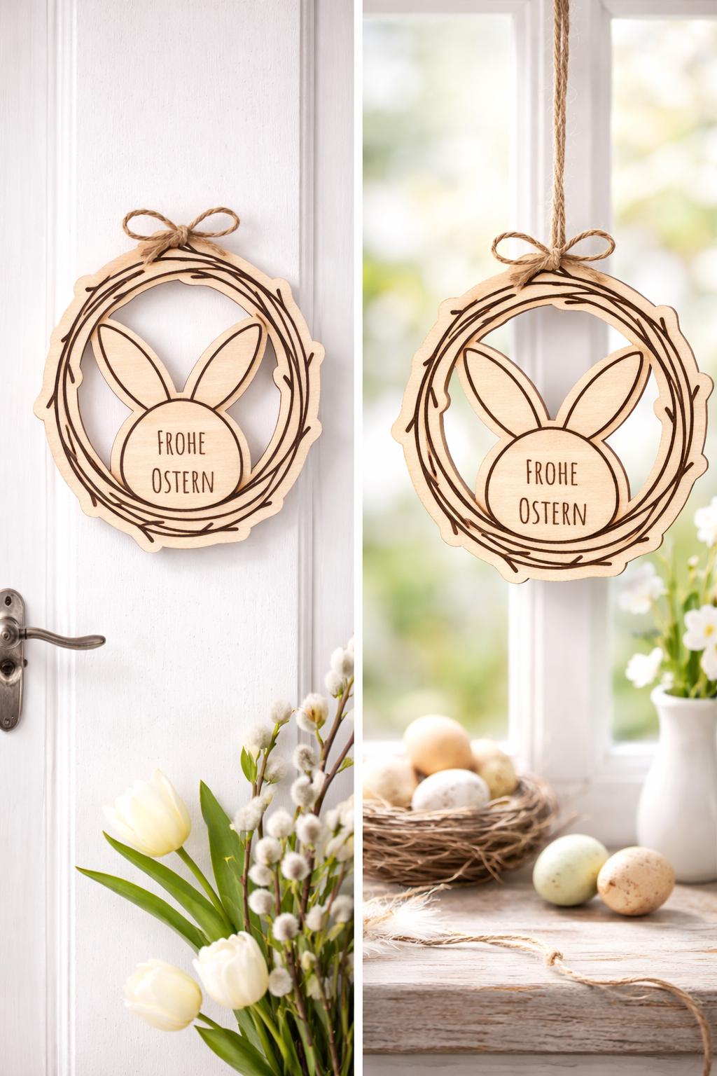 SVG Easter Easter Bunny Door Wreath Stand Set Bundle Rabbit Laser