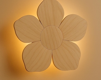 Laserdatei Schlummerlicht- Wandlampe Blume  - Lampe lamp SVG cuting file Laser cut file babygeschenk
