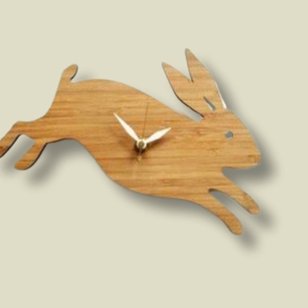 Lasercut file cutting file - clock rabbit - wall clock bunny clock SVG cuting file Laser cut file cutting