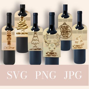 Laser file bottle pendant Christmas set bundle gift bottle money gift SVG