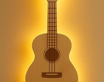 Laser file night light wall lamp guitar music lamp SVG cutting file Laser cut file gift