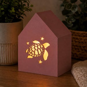 3D file house, light house, turtle, STL tea light, balloon light, string lights, sea, maritime