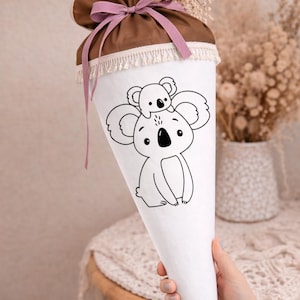 Plotter file koala with baby koala bear svg tshirt school cone