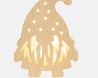 Laser file gnome Christmas gnome night light lamp SVG cutting file Laser cut file Christmas