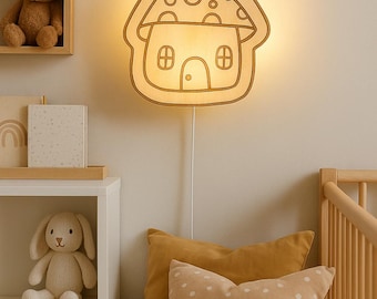 Laserdatei - Schlummerlicht Wandlampe Pilz  - Lampe lamp SVG cuting file Laser cut file Babygeschenk Kinderzimmer