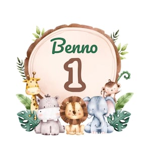 Iron-on Birthday Children Jungle Lion Personalized