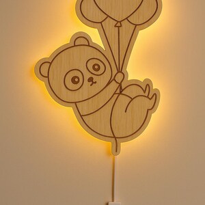 Laserfil - Panda nattlampa vägglampa - Lampa SVG skärfil, laserskuren fil, babypresent, barnrum