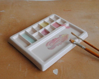 Paint Palette, Ceramic Paint Palette, Art Supplies, Watercolor Palette