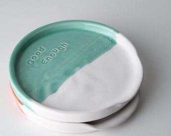 Personalized Pottery Spoon Rest: Handmade Ceramic Utensil Holder