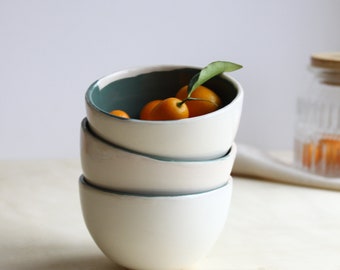 Handmade Ceramic Mini Bowls: Dip, Ice Cream, Dessert - 8 oz