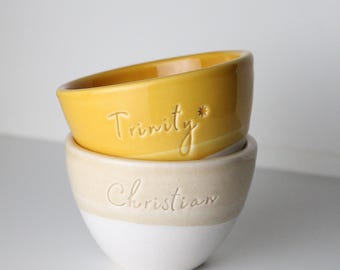 Custom Engraved Ceramic Cup: Personalized Pottery Tumbler, Handwriting Style