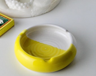 Handmade Ceramic Ashtray – Colorful Pottery Smokers Gift – Unique Handcrafted Decor – Multicolor Glazed Ashtray