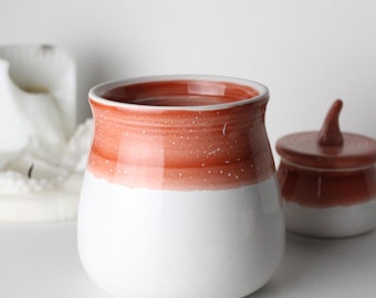 Boho Speckled Ceramic Vase: Handmade Bud Vase, Brick Red & Beige