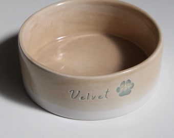 Personalized Ceramic Pet Bowl: Custom Dog or Cat Food/Water Bowl
