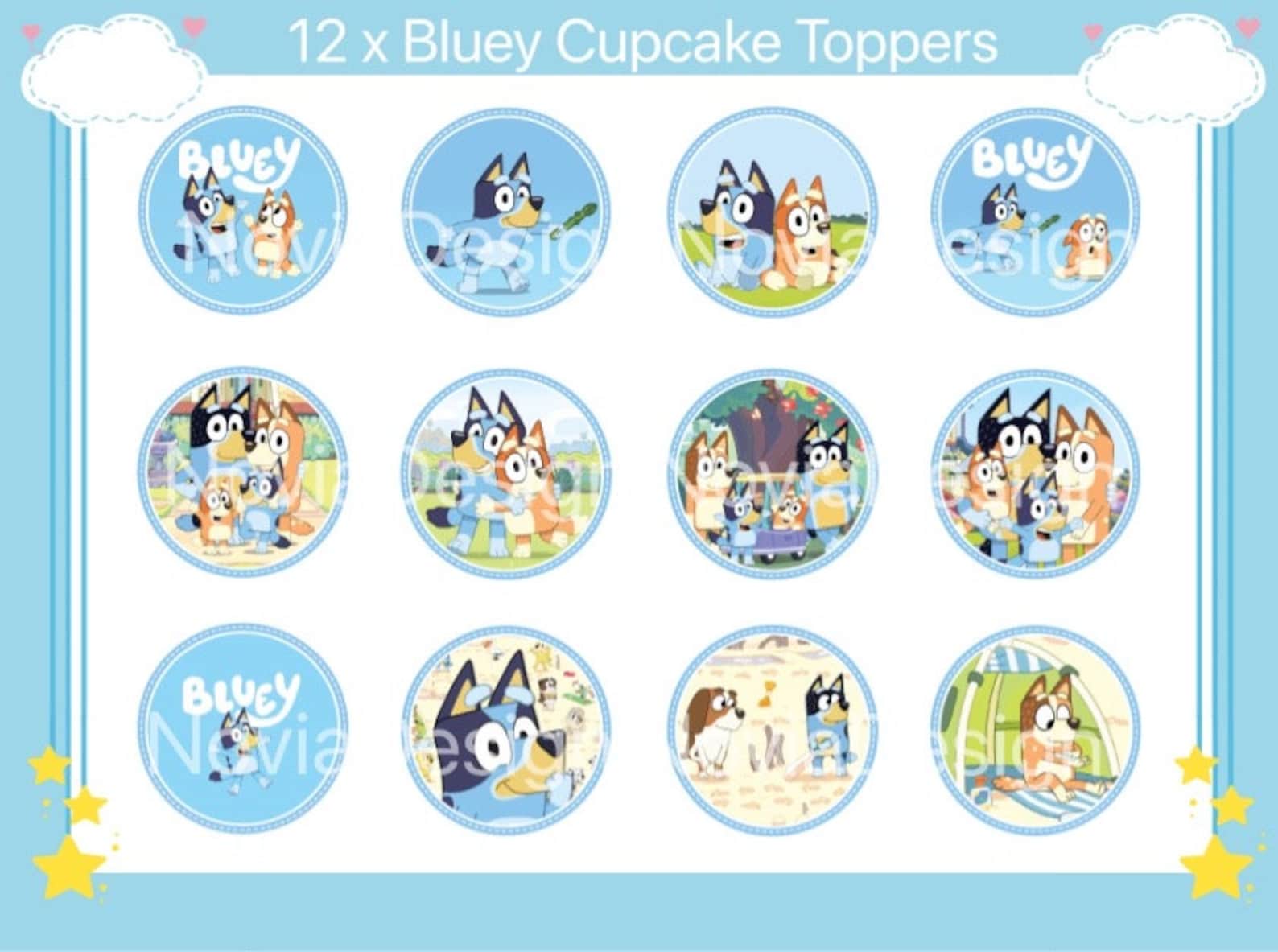 Printable Bluey Cupcake Toppers Printable Word Searches