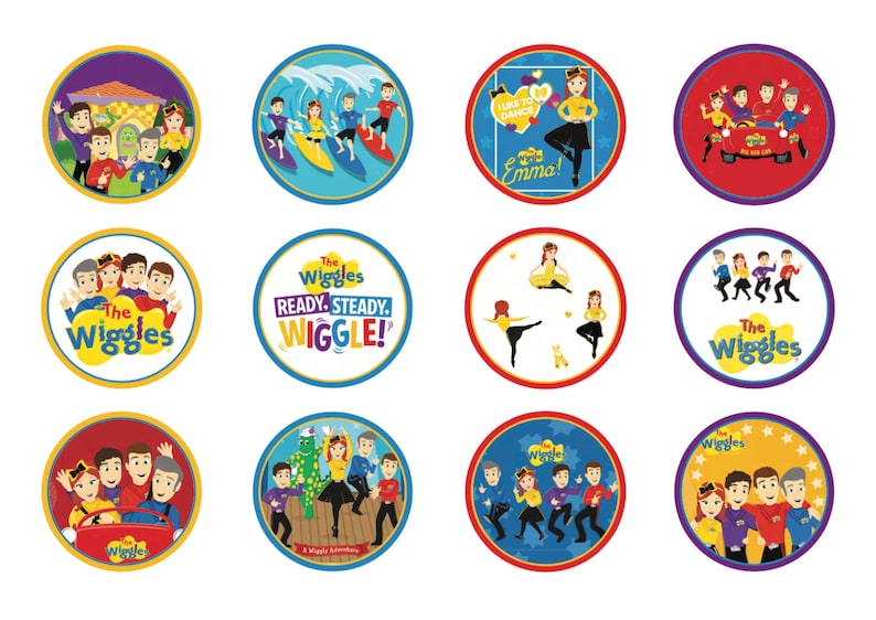 Printable Wiggles Cupcake Toppers Digital Download, Cupcake Toppers, Stickers Etsy Australia