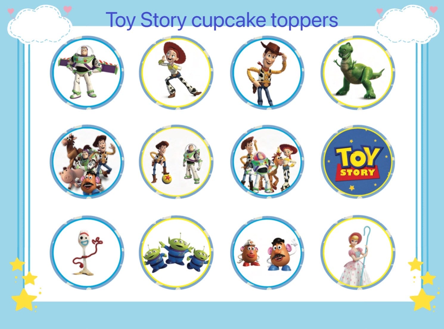 Printable Toy Story Cupcake Toppers Toy Story, Cupcake Toppers, Toy Story Birthday, Digital