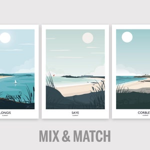 Set of 3 Art Prints – Any 3 Prints of your Choice, Channel Islands, Gift, Poster, Artwork