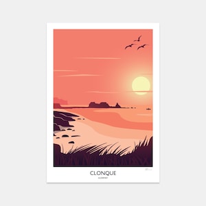 Clonque Print, Alderney Art Print, Print, Travel, Channel Islands, Gift, Poster, Artwork, Decor, Made in the UK