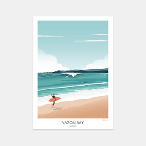 Vazon Bay Print, Guernsey Art Print, Impressão, Viagem, Ilhas do Canal, Presente, Pôster, Arte, Decoração, Feito no Reino Unido