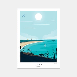 Longis Print, Alderney Art Print, Print, Travel, Channel Islands, Gift, Poster, Artwork, Decor, Made in the UK