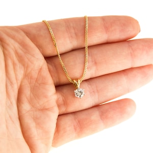 0.50ct Diamond Necklace Dainty fine 18k real gold natural diamond BHS