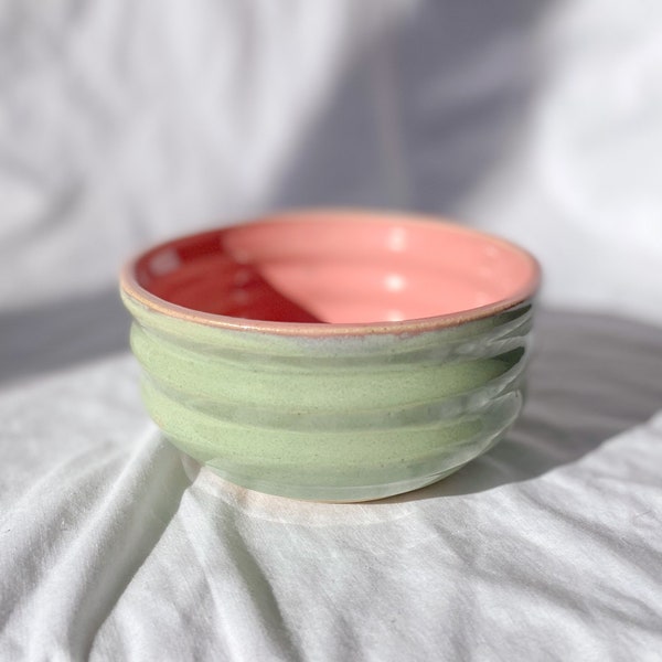 Stoneware Watermelon Textured Ceramic Bowl