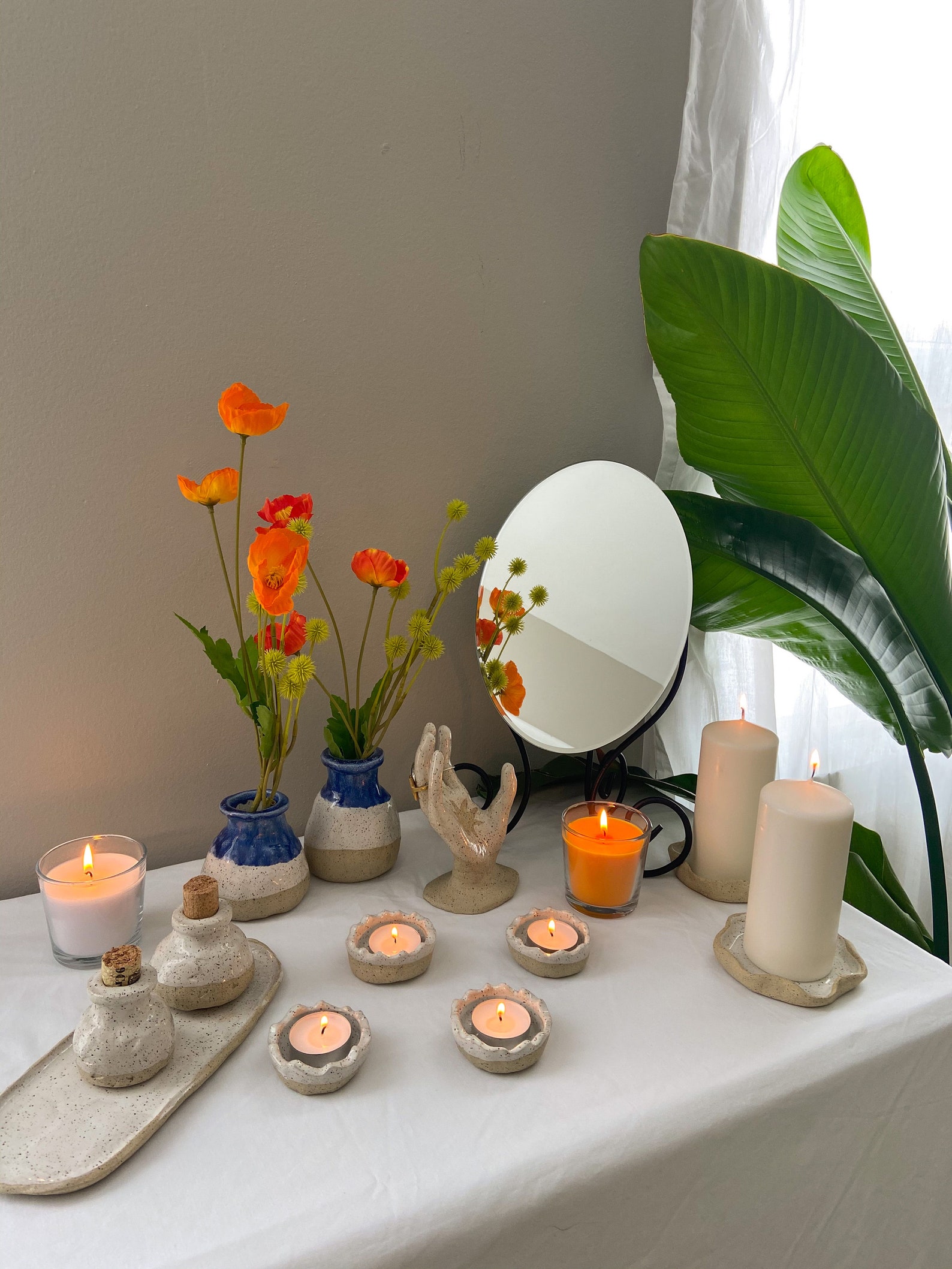 Handmade Ceramic Wavy Large Candle Holder Etsy