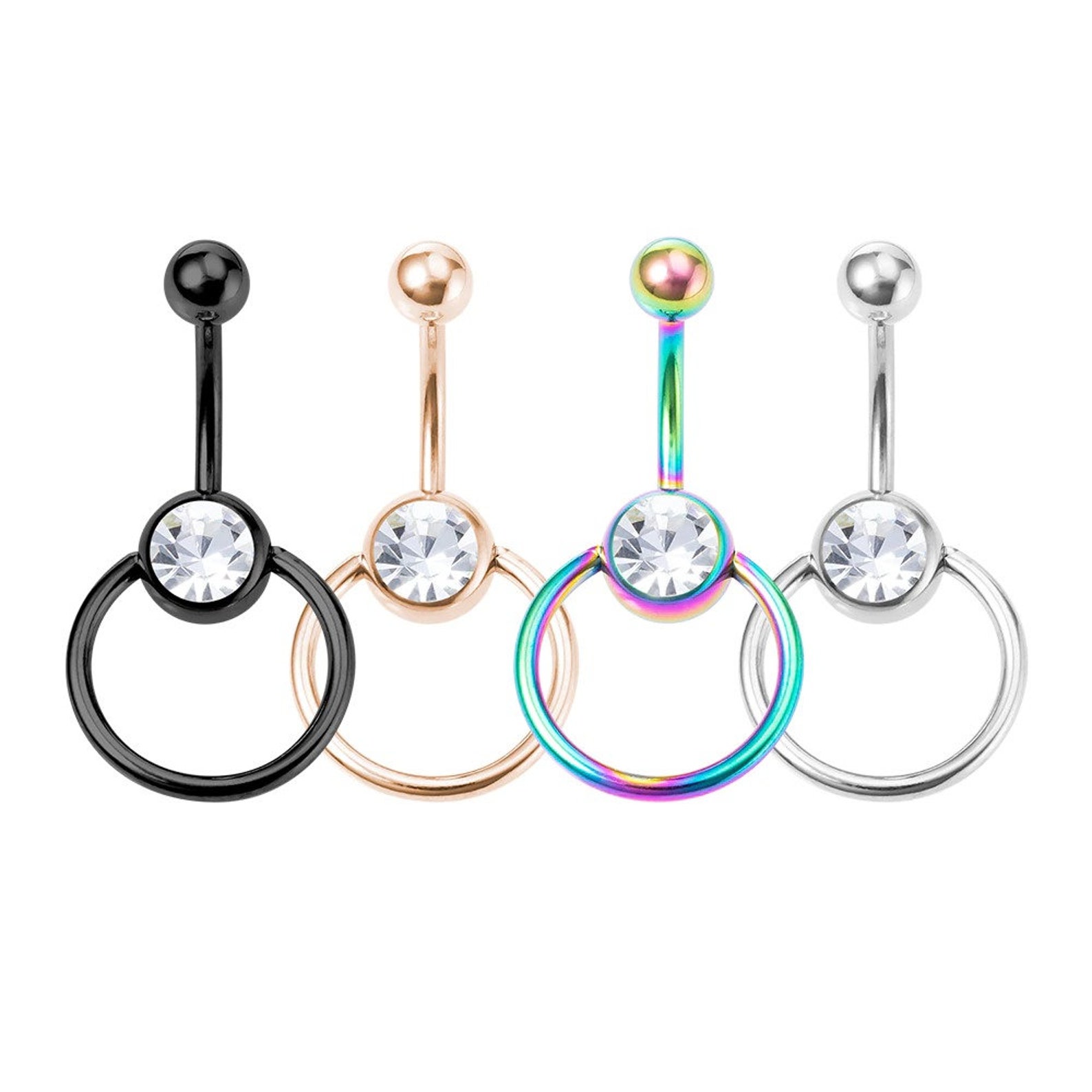 1PC/4PCS 14G Captive Bead Ring Piercing Navel Retainer With Etsy