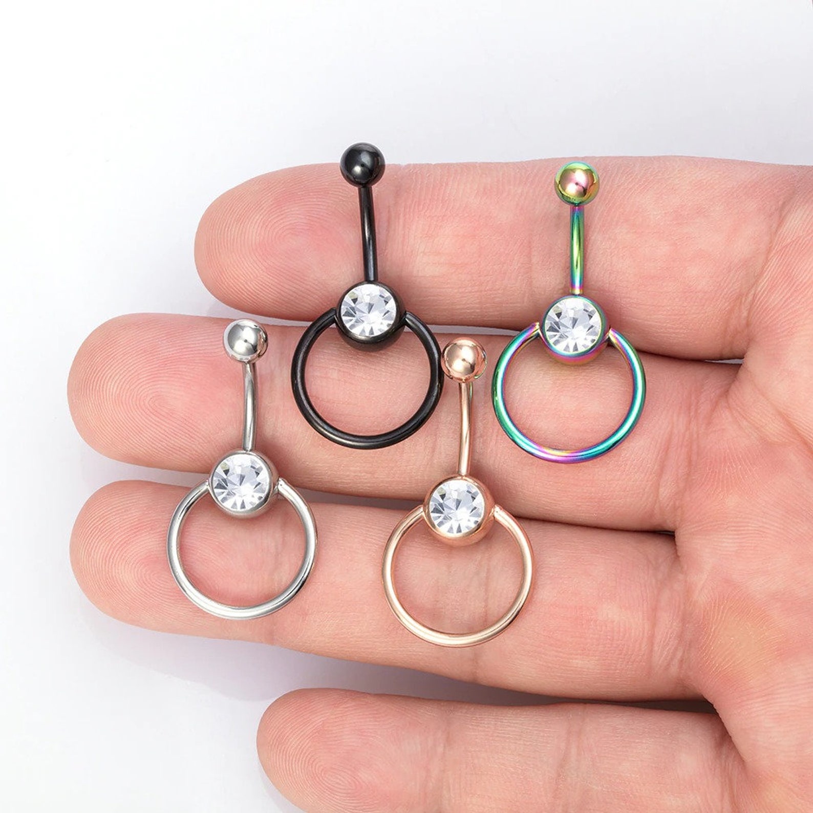 1PC/4PCS 14G Captive Bead Ring Piercing Navel Retainer With Etsy