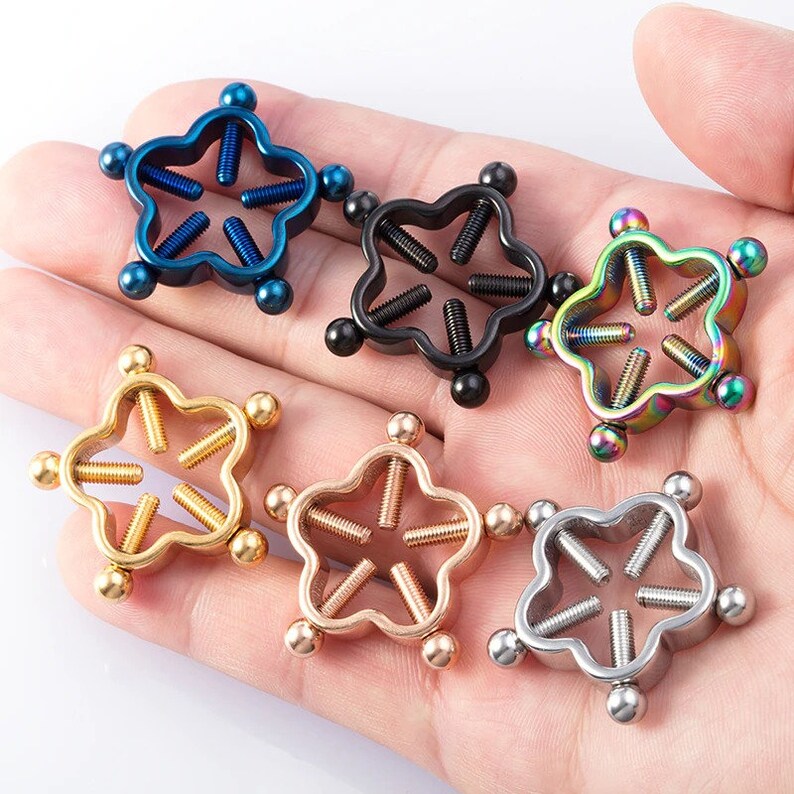 Adjustable Non Piercing Nipple Ring, Stainless Steel Fake Nipple