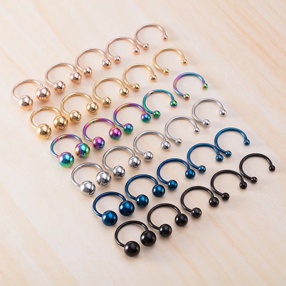 Buy 5 Pieces Surgical Steel Nose Septum Piercing Rings Fake Nose