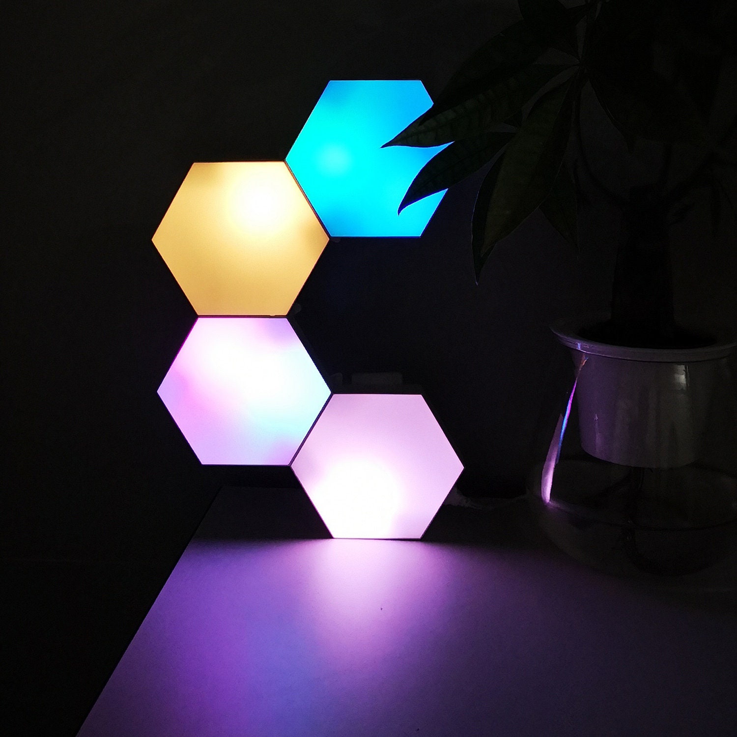 Color Changing Wall LED Light Blocks DIY Geometric Assembly Etsy