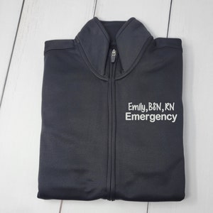 Personalized Nurse Jacket: Embroidered Monogram Fleece Zip-Up