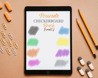 Procreate Checkerboard Brush Petit damier Téléchargement numérique Pinceau à la main Pinceau à dessin