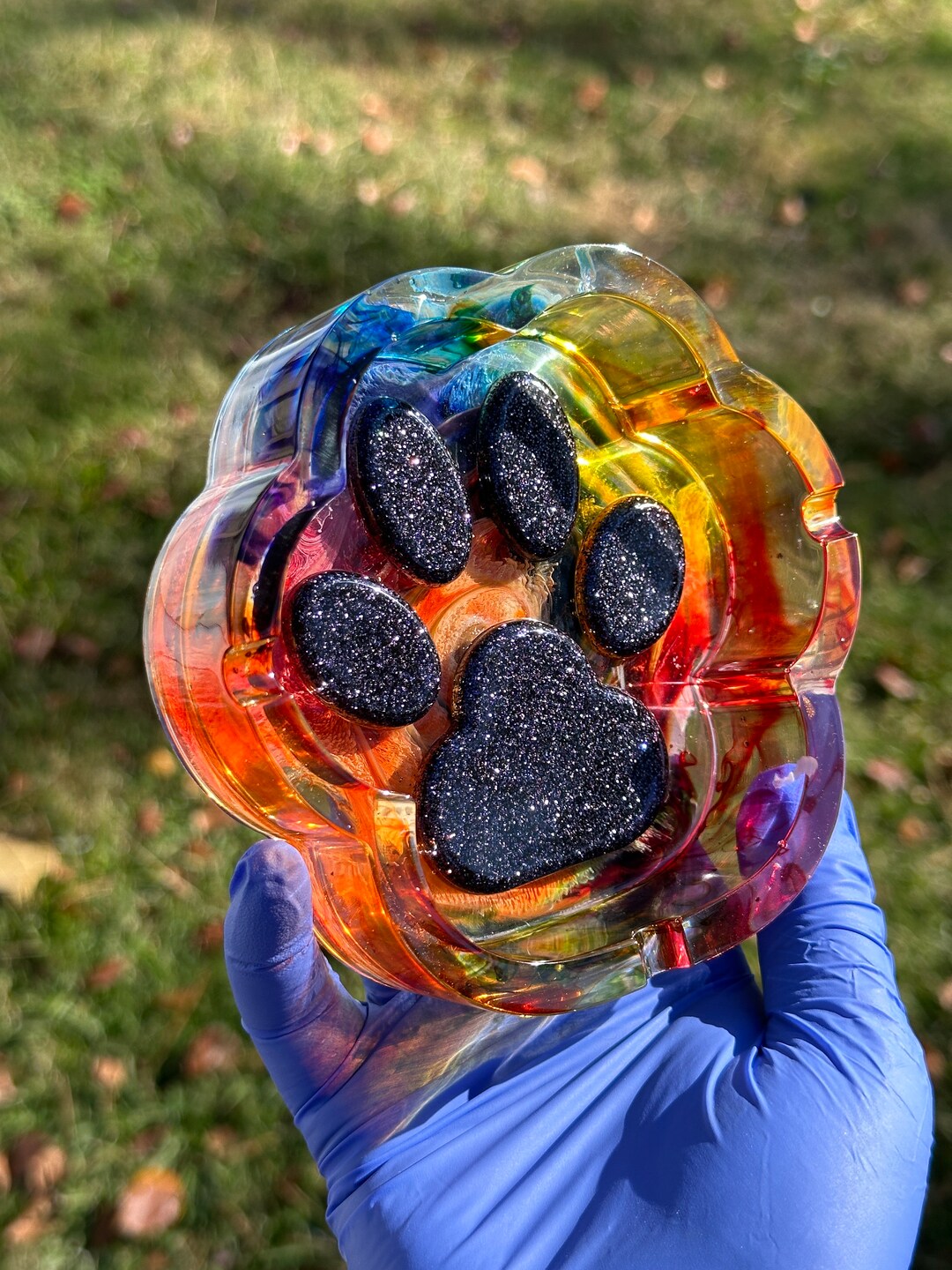 Rainbow Paw Ashtray Cute Ashtray Cigarette Holder Handmade Gifts Unique