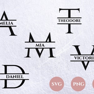 Split Monogram Alphabet SVG, PNG I Monogram split letters I Split monogram font I Monogram bundle svg, png I Cut File for Cricut, Silhouette