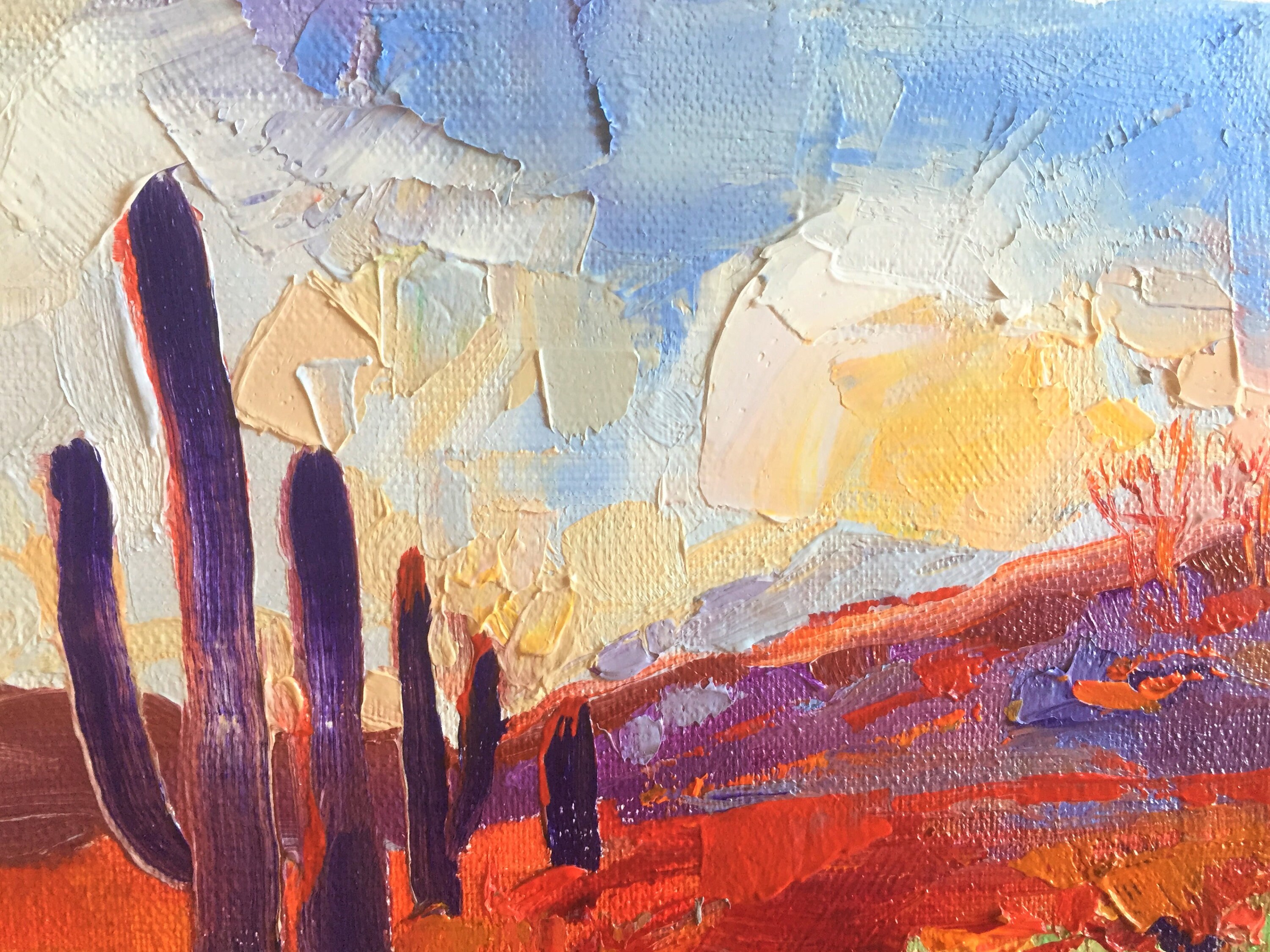 Sonoran Painting Original Art Desert Landscape Wall Art | Etsy