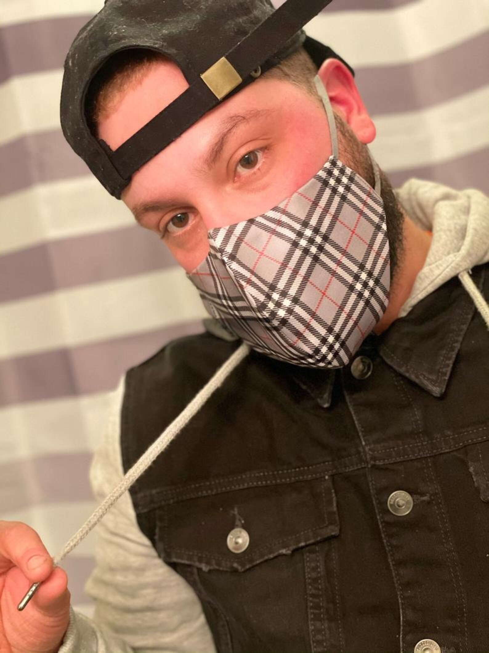 Men's Face Mask with Nose Wire Filter Pocket Muslin Etsy