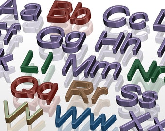 3D Printed Alphabet STL Files - Upper and Lowercase (Digital Download)
