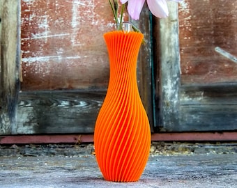 3d Printed spiral bud vase with test tube . Minimalistic organic vase for flower. Colorful hygge vase.