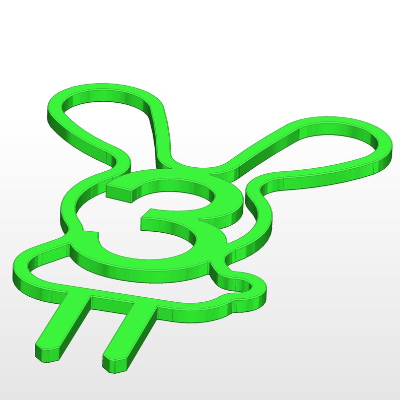 Funny cake topper Rabbit cake topper Stl file 3d printing 3 year digit numbers svg stl file Bunny Cake Topper birthday age number