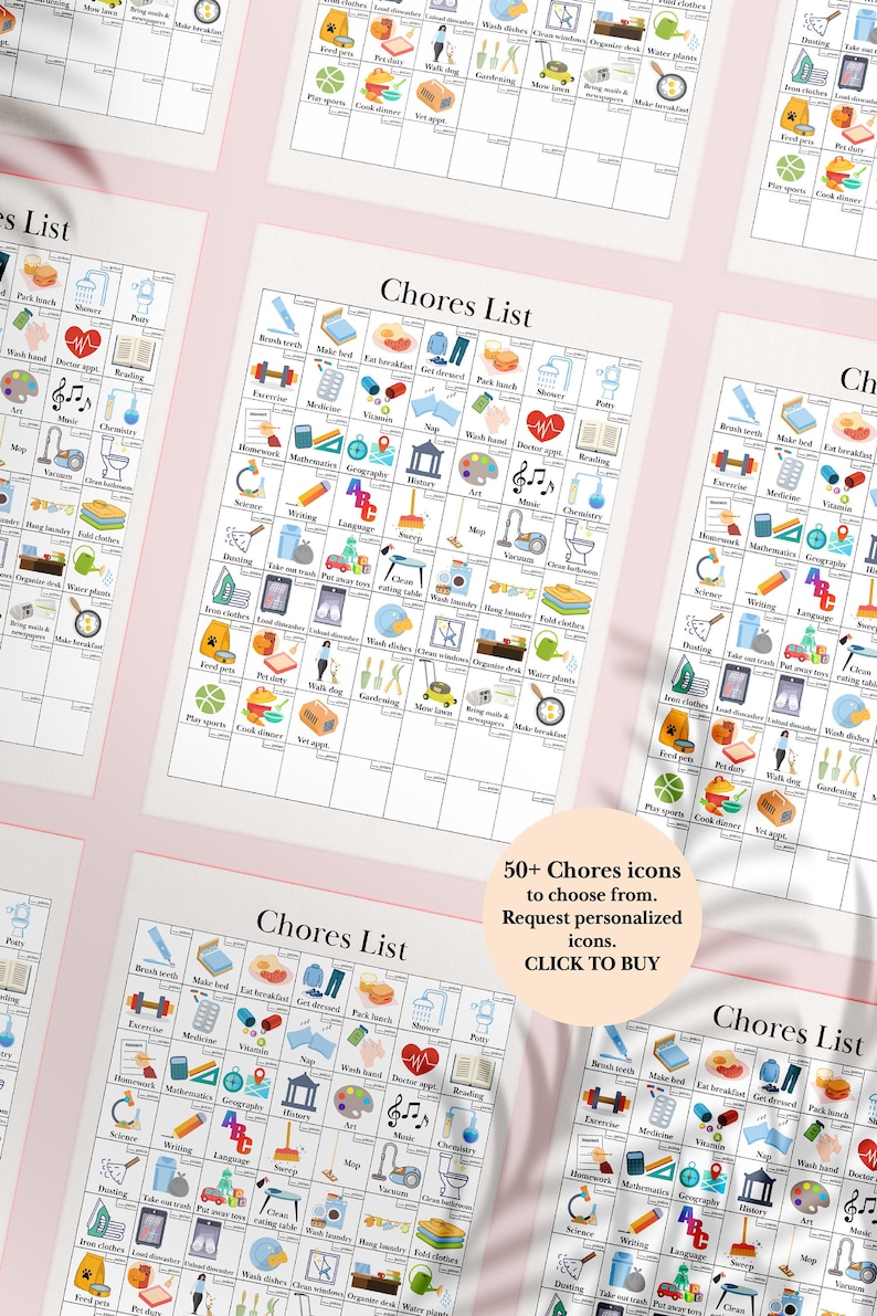 Responsibility Chores Charts POINT-BASED Printables PDF for Kids and ...