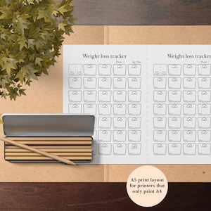 Weight Loss Tracker Scale-shaped A4, A5, Letter Printables PDF ...
