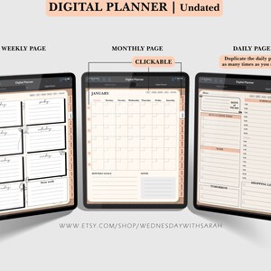 Undated Digital Planner | iPad Planner | PDF Planner | Work With ...